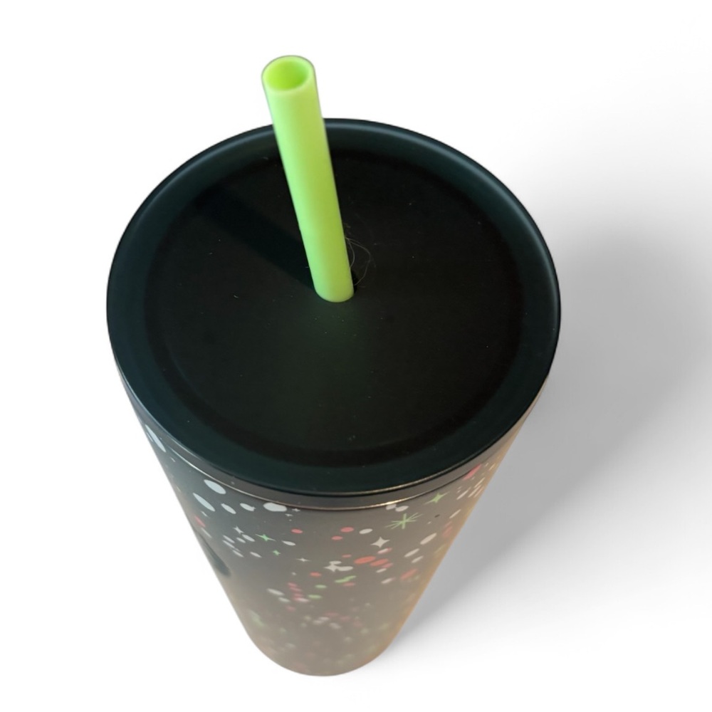 Starbucks Holiday 2021 Tumbler Green Paint Splatter 24 Oz Stainless Steel NEW - Picture 7 of 7